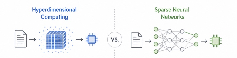 Hyperdimensional computing compared against sparse neural networks